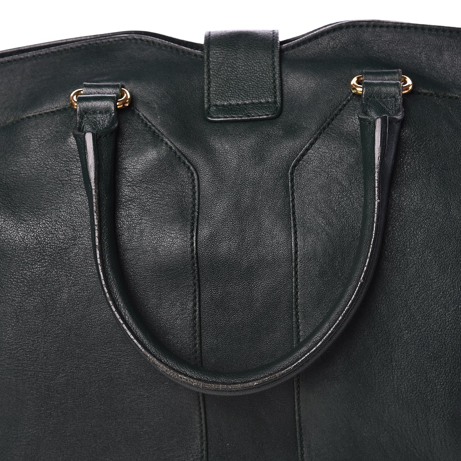 Saint Laurent Sheepskin Large Cabas ChYc Dark Green 14 of 19
