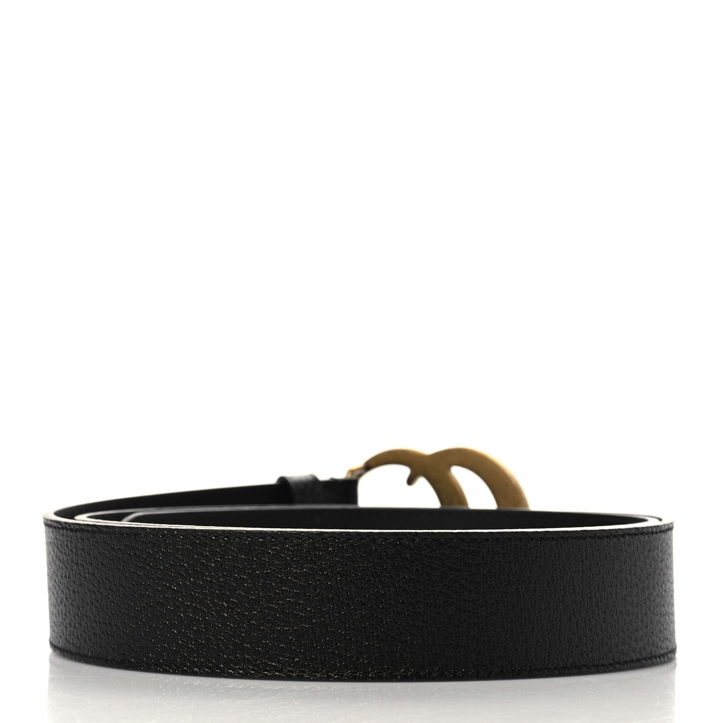Textured Dollar Calfskin Double G 40mm Belt 110 44 Black