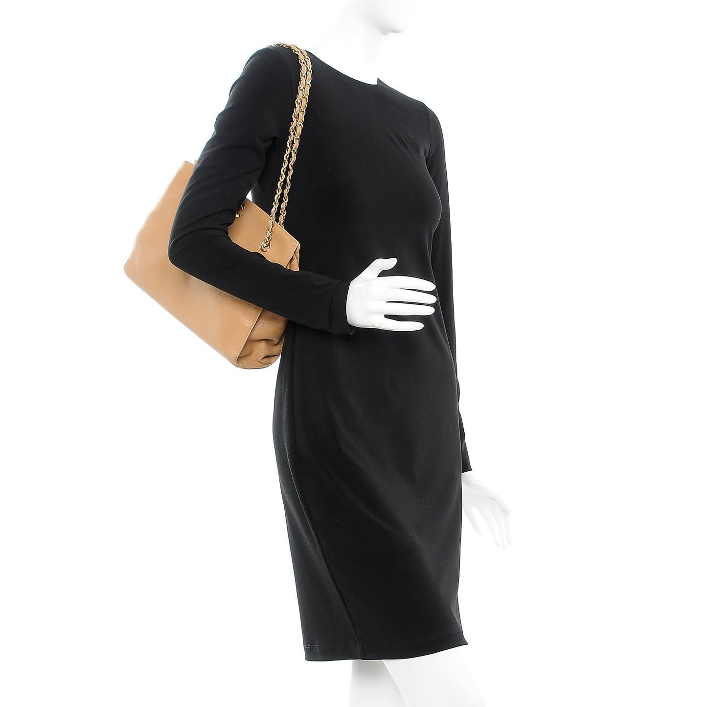 Caviar CC Small Tote Bag Beige