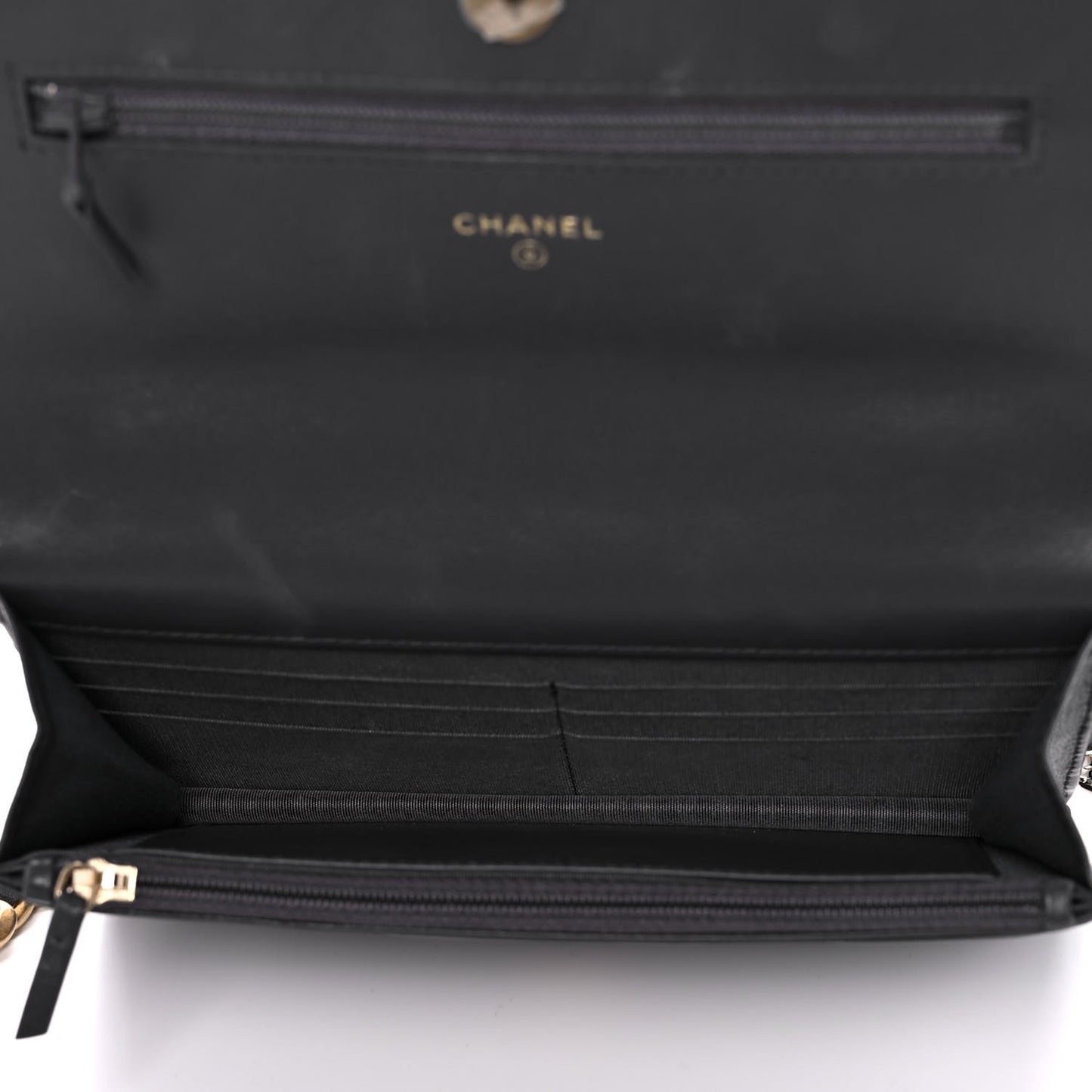 Lambskin Quilted Chanel 19 Wallet On Chain WOC Dark Grey