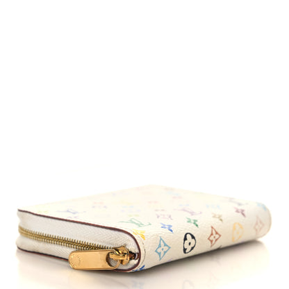 Louis Vuitton Monogram Multicolor Zippy Coin Purse Wallet White Litchi 4 of 6