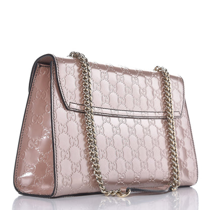 Gucci Shine Guccissima Medium Emily Chain Shoulder Bag Dark Cipria 3 of 10