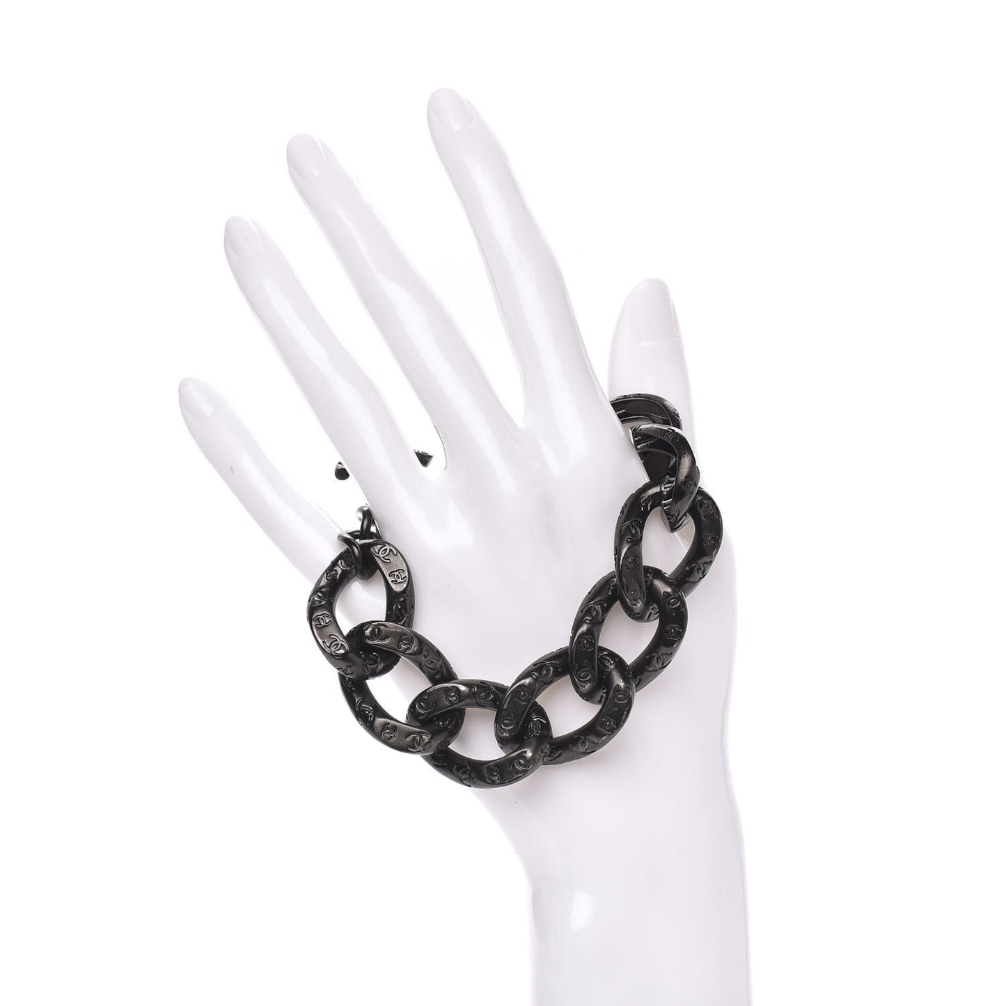 Chain Link CC Bracelet Dark Silver