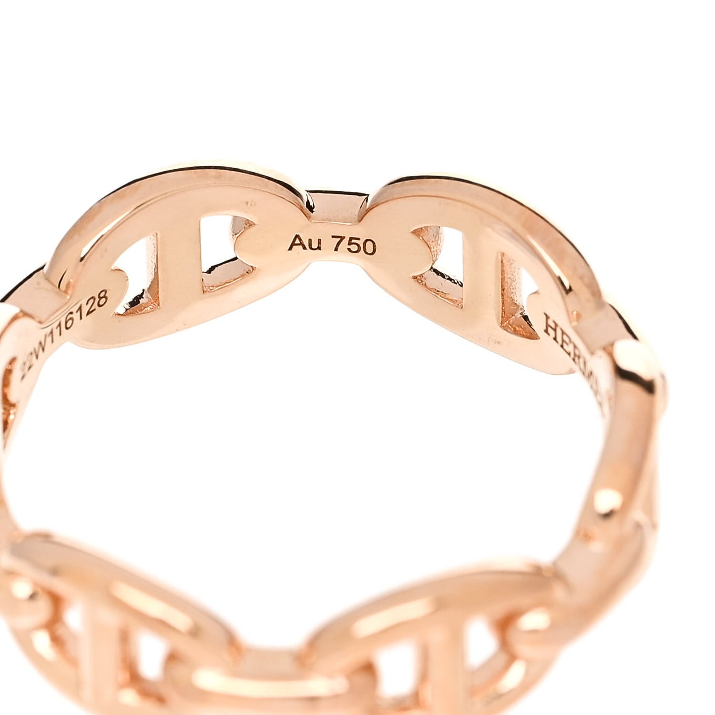 18K Rose Gold PM Chaine d'Ancre Enchainee Ring 53 6.5