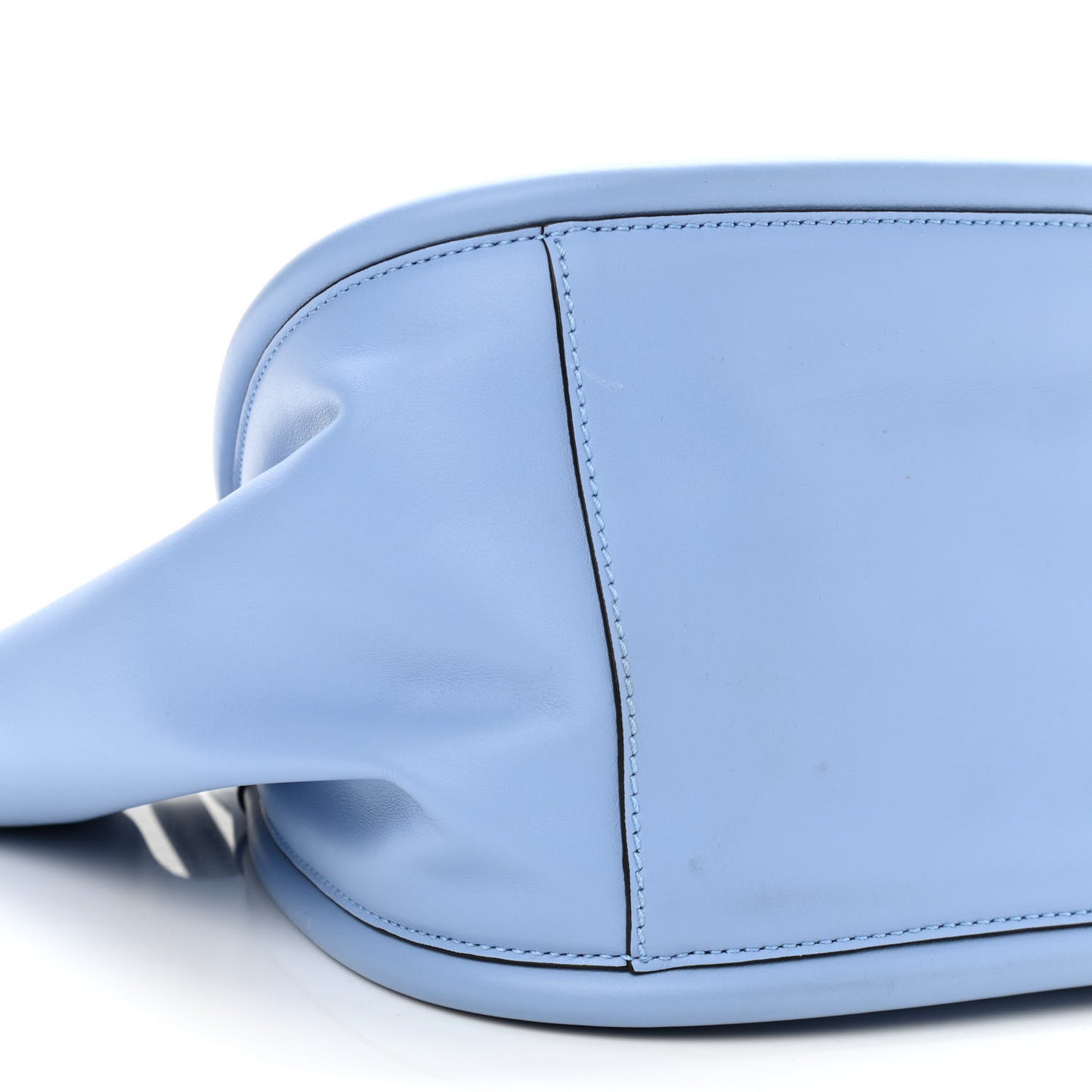 Calfskin Small Ruched Tote Sky Blue