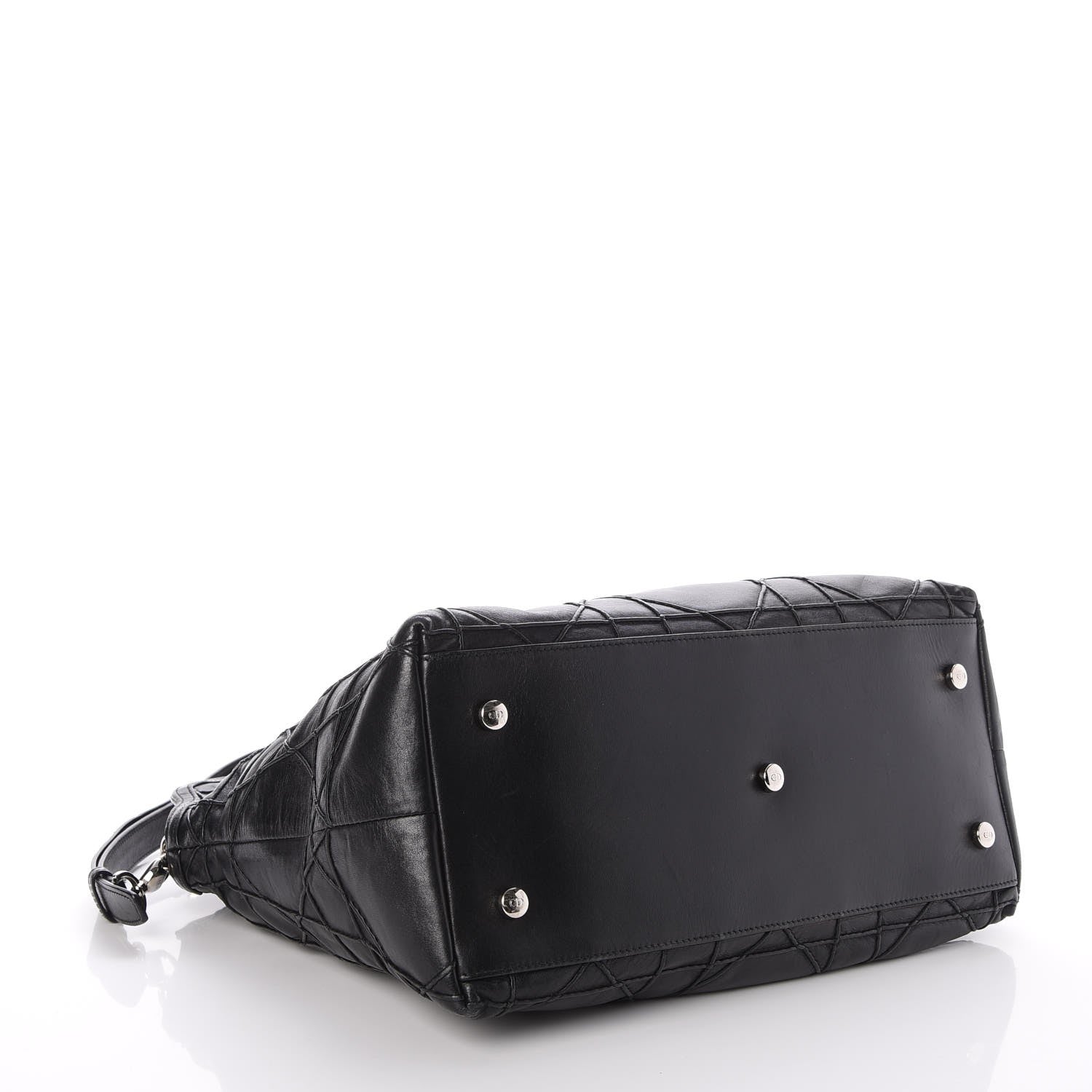 Christian Dior Lambskin Cannage Medium Granville Tote Black 5 of 8