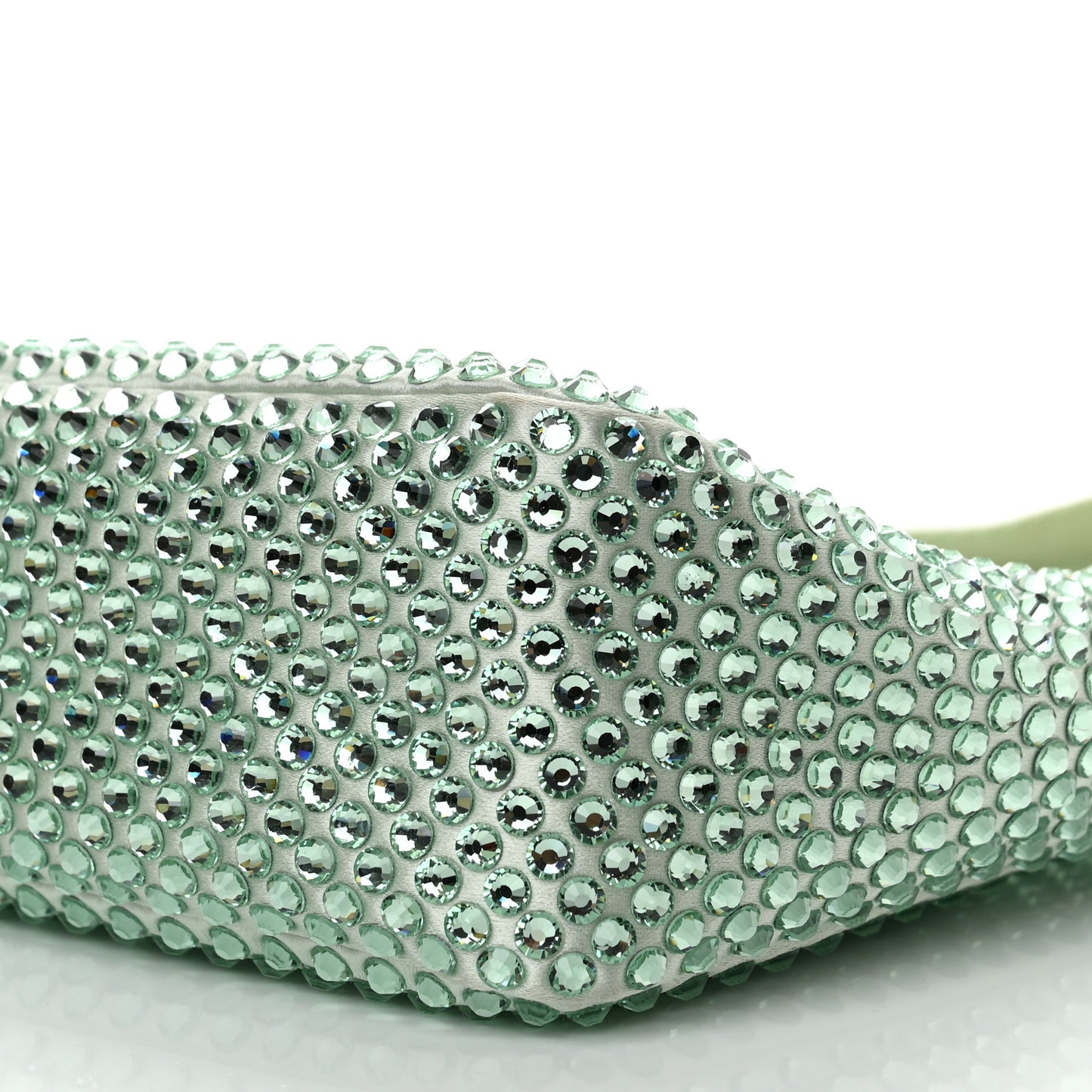 Satin Crystal Mini Re-Edition 2000 Bag Acqua