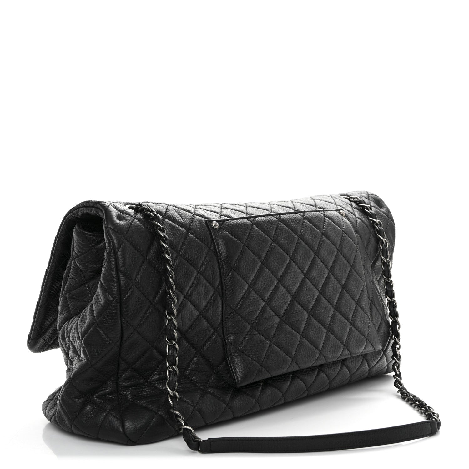 Chanel Calfskin Quilted XXL Travel Flap Bag Black 3 of 11