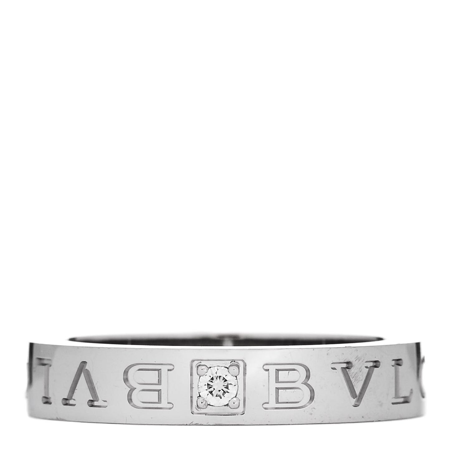 18K White Gold Diamond B.Zero1 Essential Band Ring 55 7.25