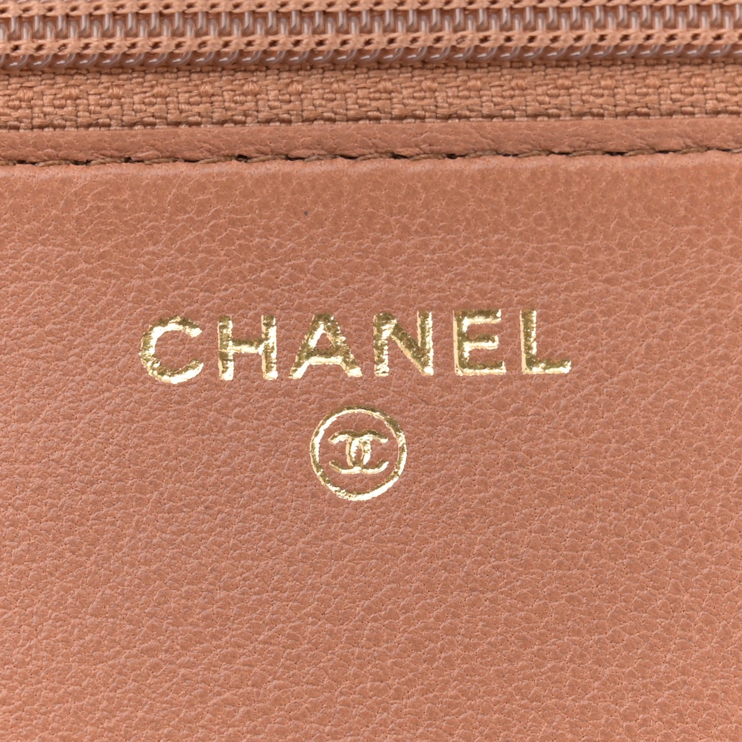 Lambskin Quilted Chanel 19 Wallet On Chain WOC Brown