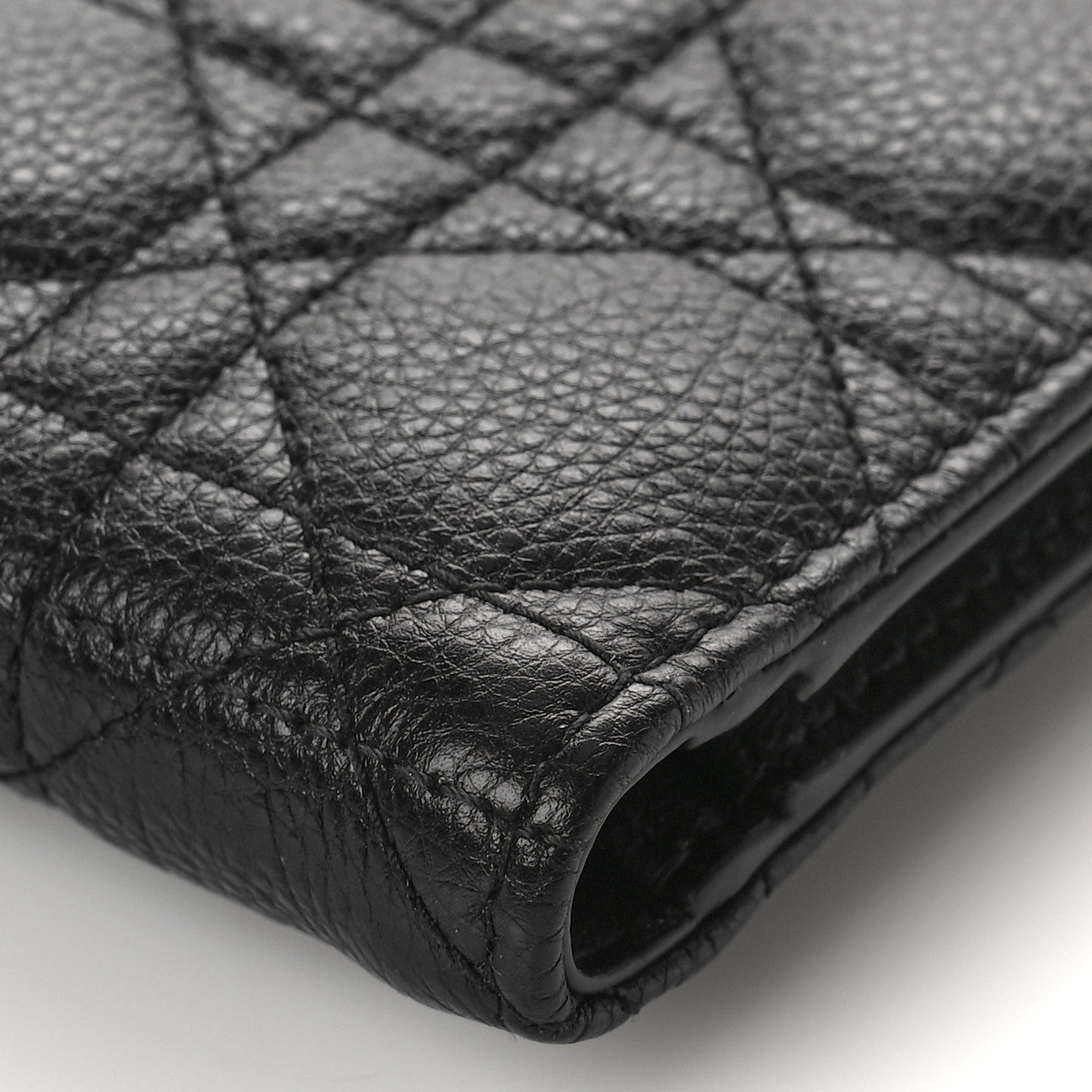 Christian Dior Grained Calfskin Supple Cannage Caro Dahlia Wallet Black 8 of 8
