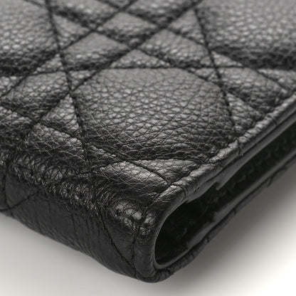 Christian Dior Grained Calfskin Supple Cannage Caro Dahlia Wallet Black 8 of 8
