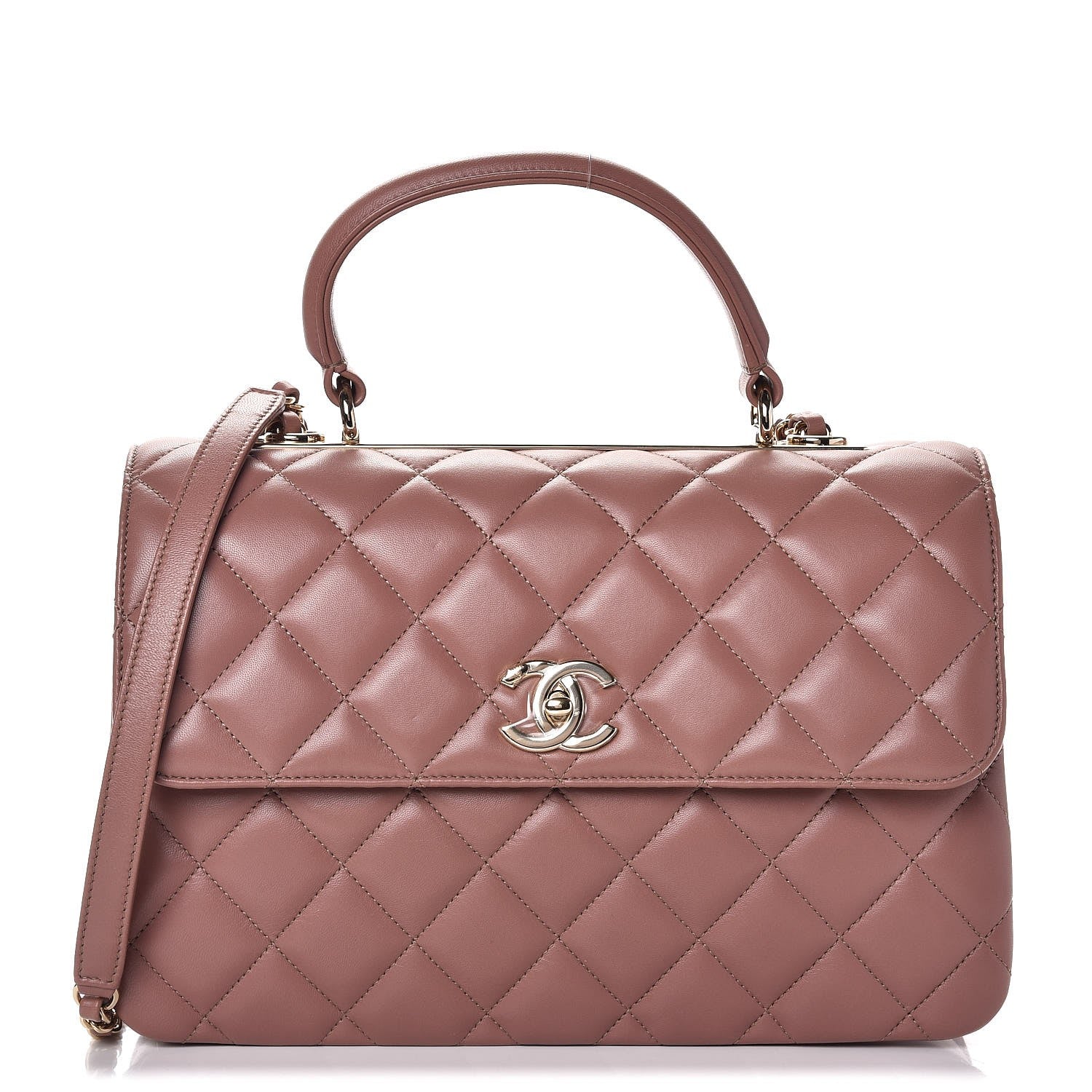 Chanel Lambskin Quilted Medium Trendy CC Flap Dual Handle Bag Pink 1 of 9