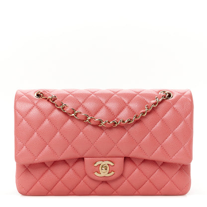 Chanel Metallic Caviar Quilted Medium Double Flap Pink 1 of 12