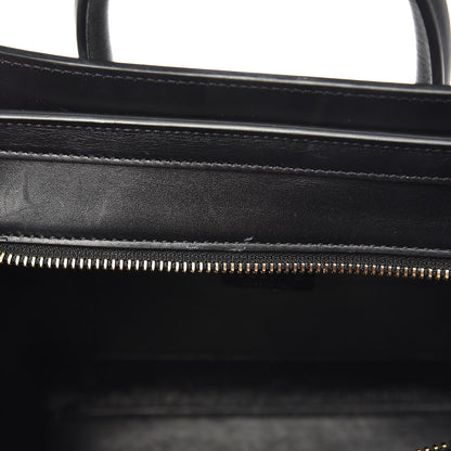 Celine Bullhide Calfskin Nubuck Bi-Color Nano Luggage Black White 8 of 9