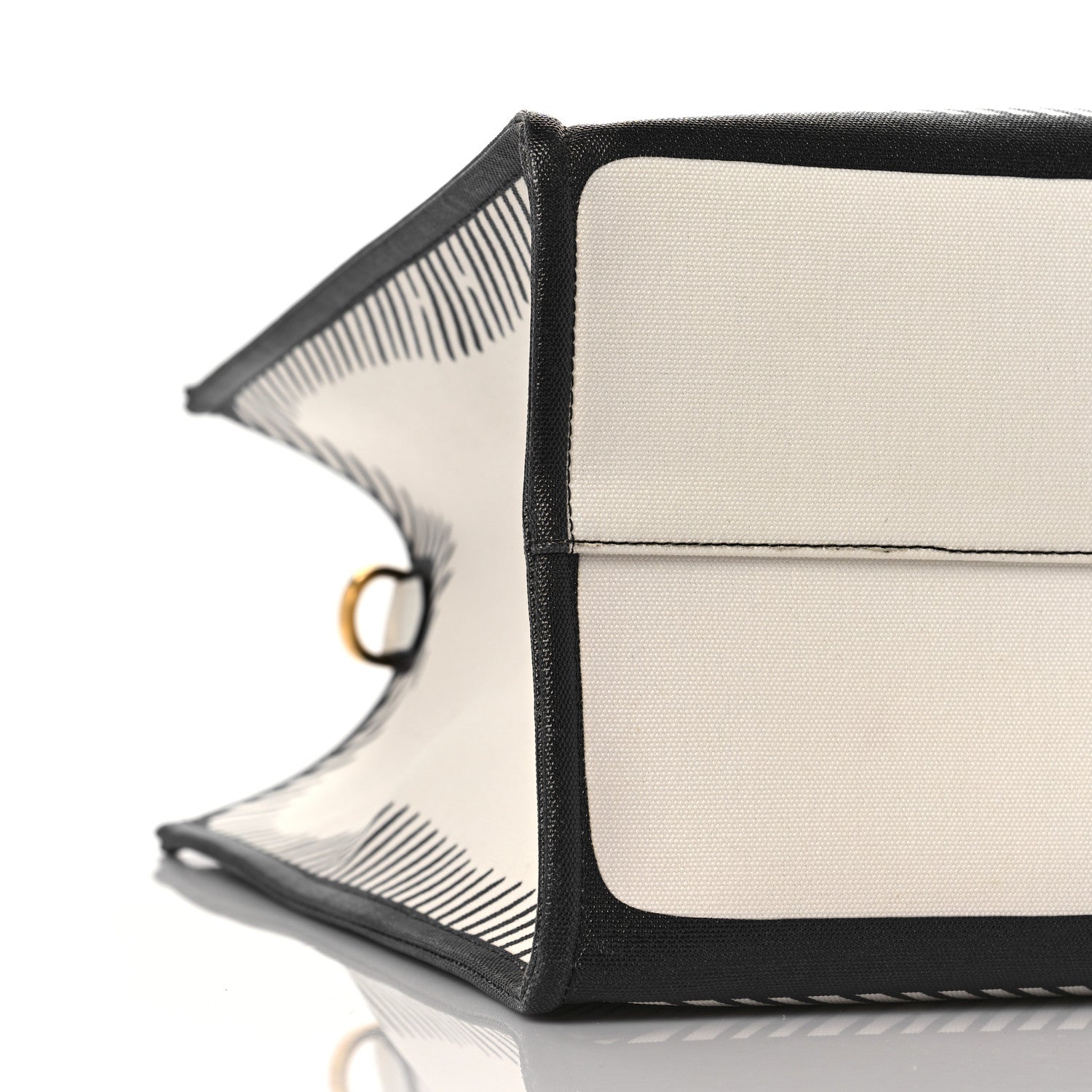 Fendi X JOSHUA VIDES Coated Canvas Stamp Patch Shopping Tote White Black 7 of 8
