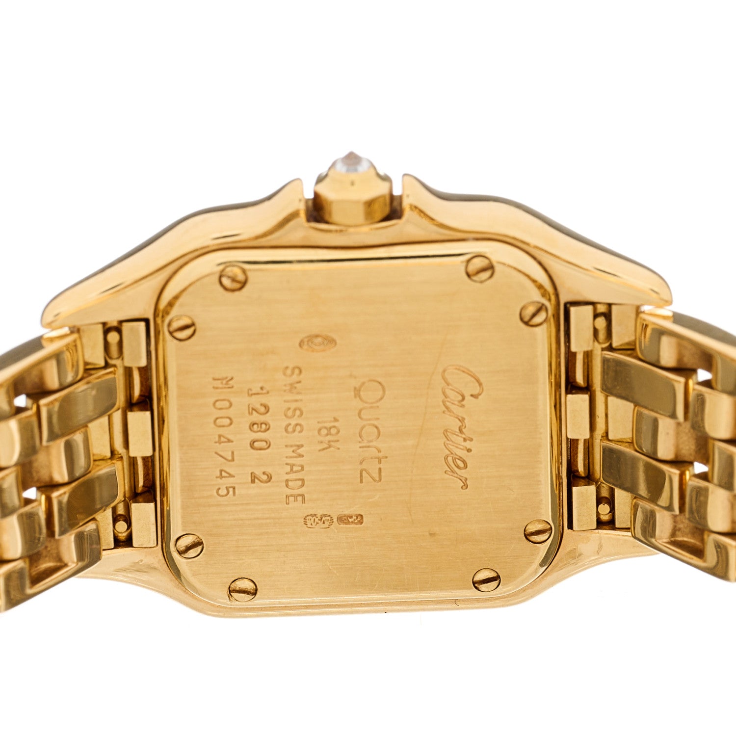 Cartier 18K Yellow Gold Diamond Dial 22mm Panthere Quartz Watch 4 of 4