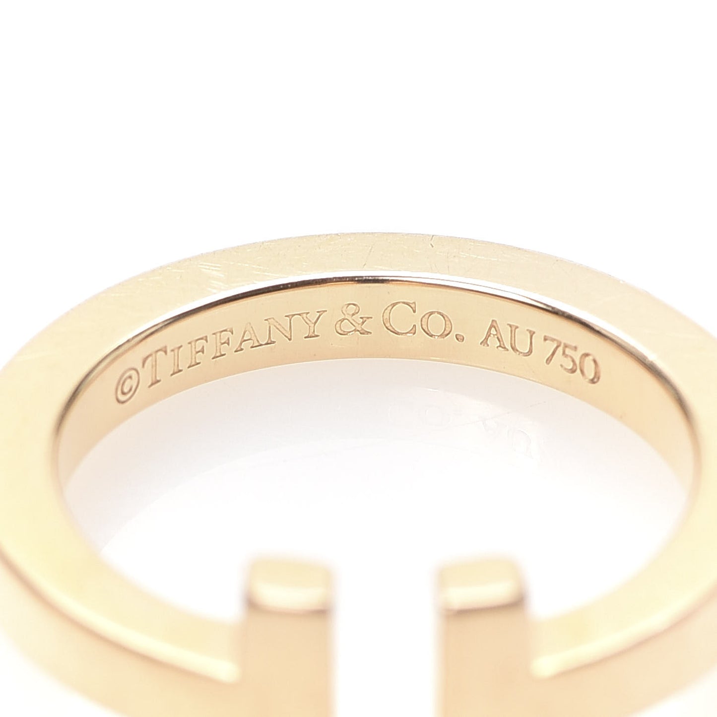 18K Yellow Gold T Square Ring 50 5.25