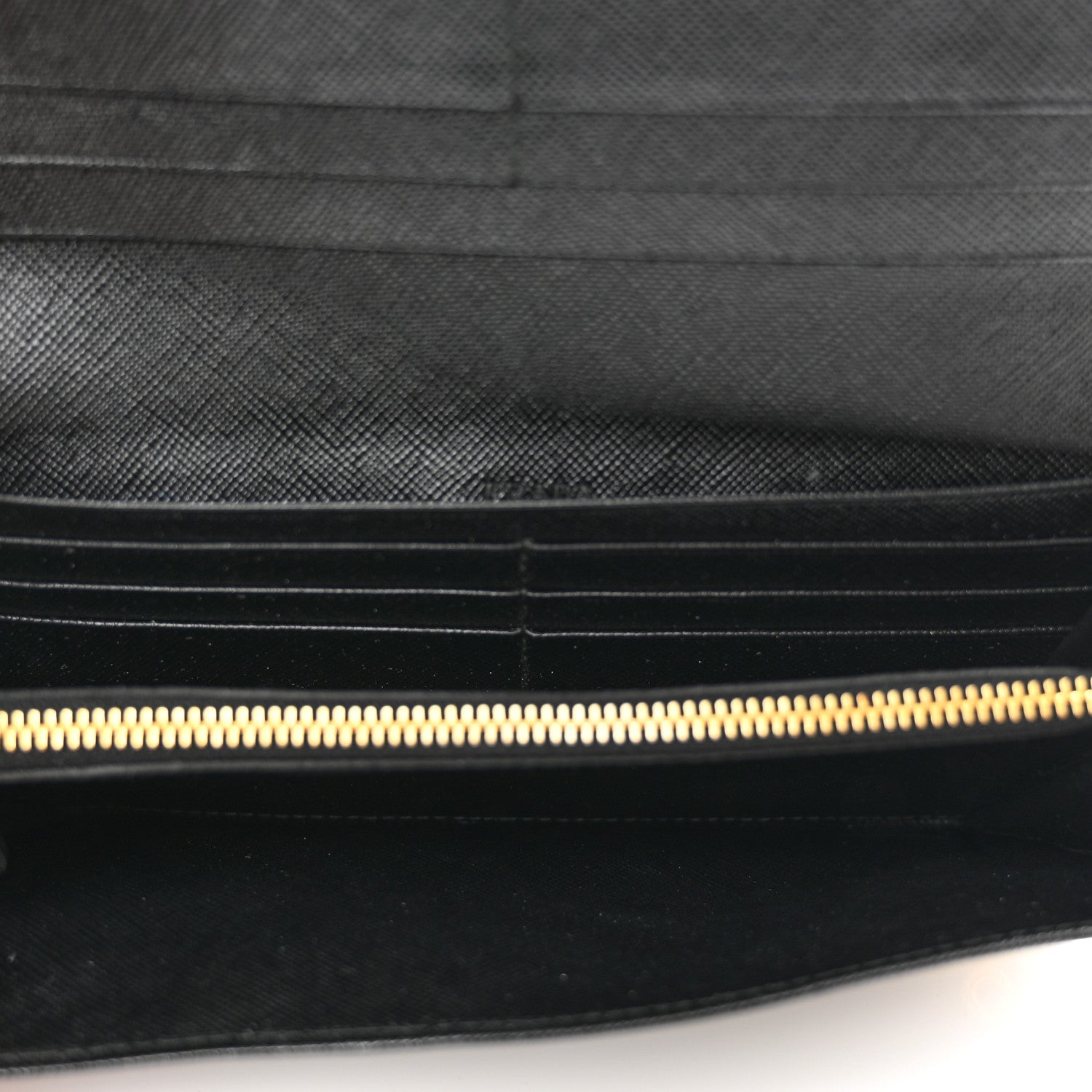 Prada Saffiano Metal Continental Flap Wallet Black 5 of 9