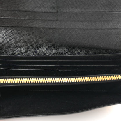 Prada Saffiano Metal Continental Flap Wallet Black 5 of 9