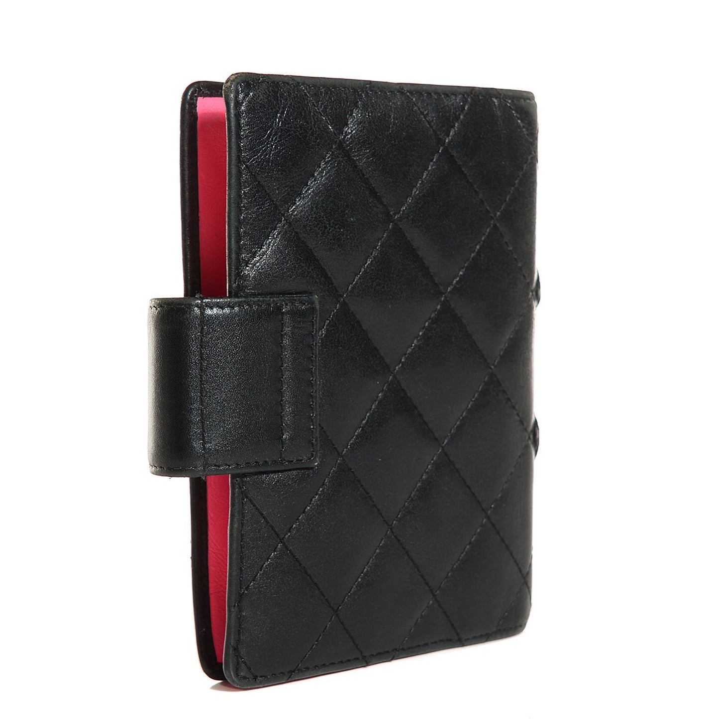 Calfskin Quilted Small Cambon Agenda Planner Black