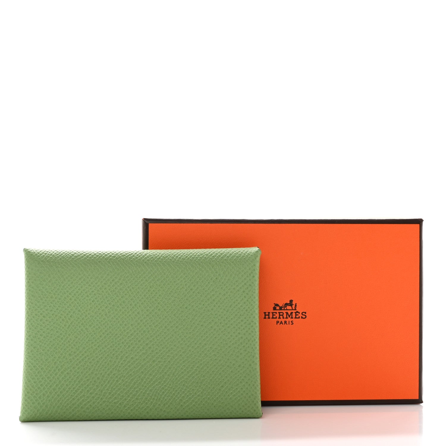 Hermes Epsom Calvi Duo Card Case Vert Criquet 9 of 9