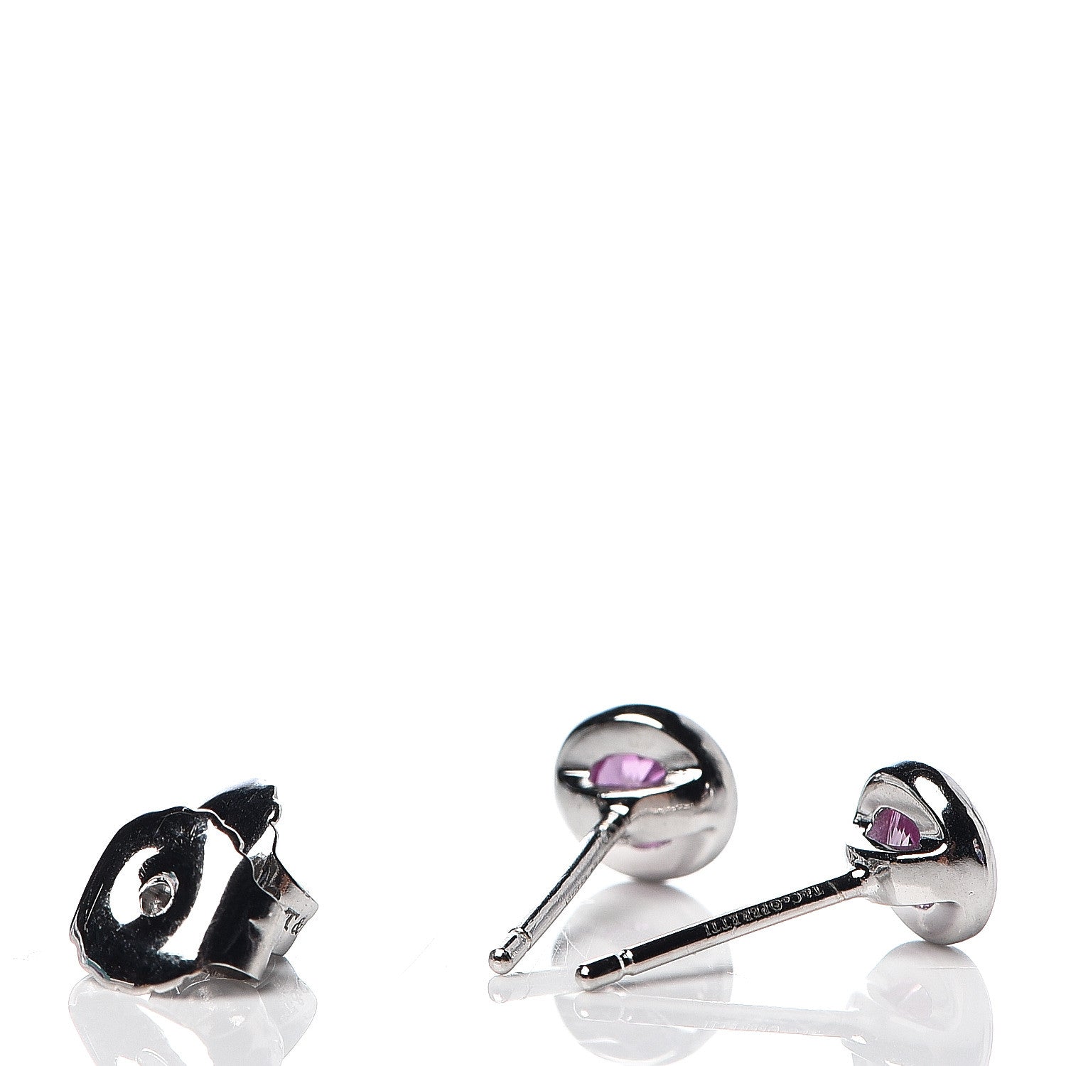 Tiffany Sterling Silver Pink Sapphire Elsa Peretti Color By The Yard Earrings 3 of 4