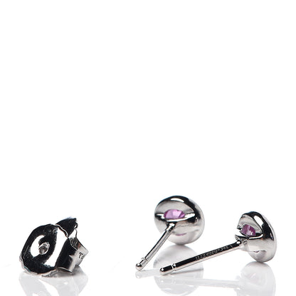 Tiffany Sterling Silver Pink Sapphire Elsa Peretti Color By The Yard Earrings 3 of 4