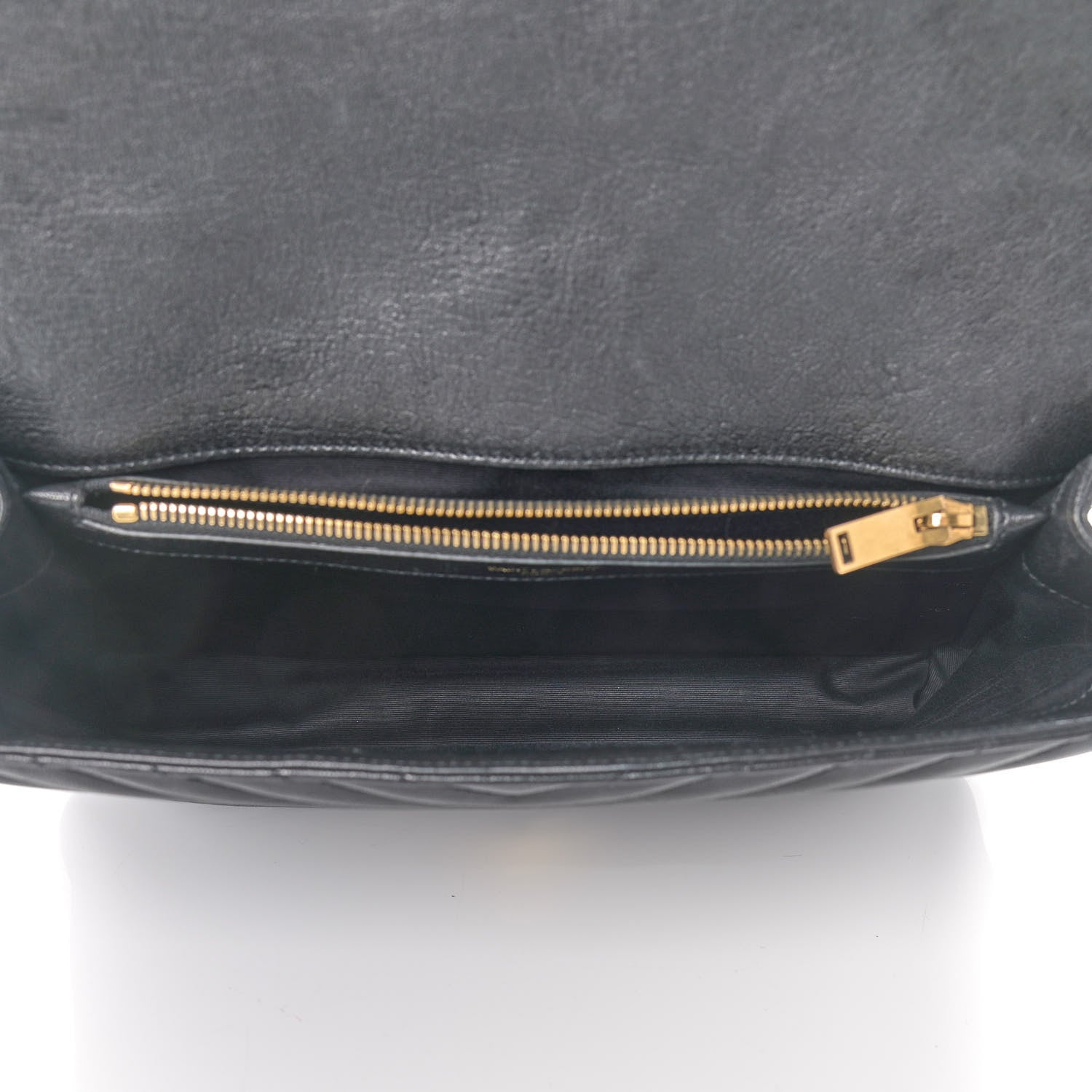 Saint Laurent Sheepskin Matelasse Chevron Monogram Large College Satchel Black 5 of 14