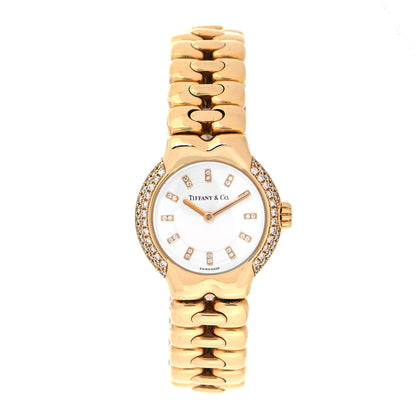 Tiffany 18K Yellow Gold Diamond 24mm Tesoro Quartz Watch 1 of 4