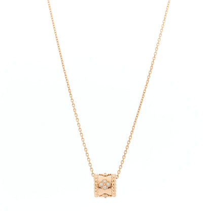 Van Cleef & Arpels 18K Rose Gold Diamond Small Perlee Clovers Pendant Necklace 1 of 5