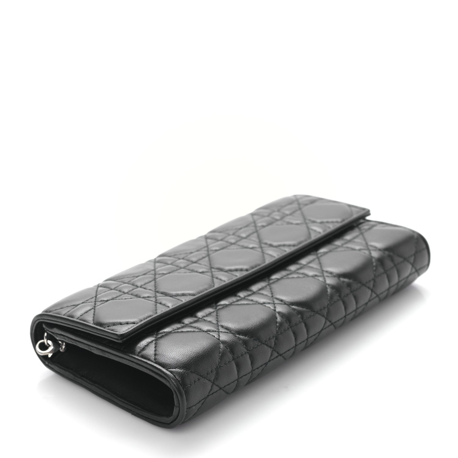 Christian Dior Lambskin Cannage Lady Dior Rendezvous Wallet On Chain Black 4 of 9