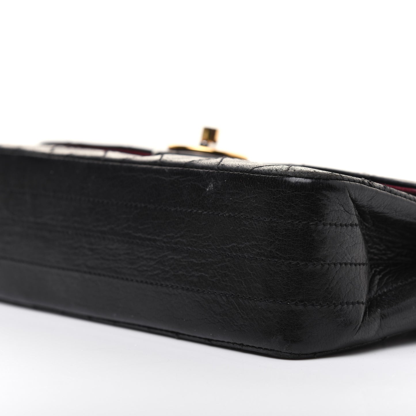 Lambskin Quilted Small Single Flap Black
