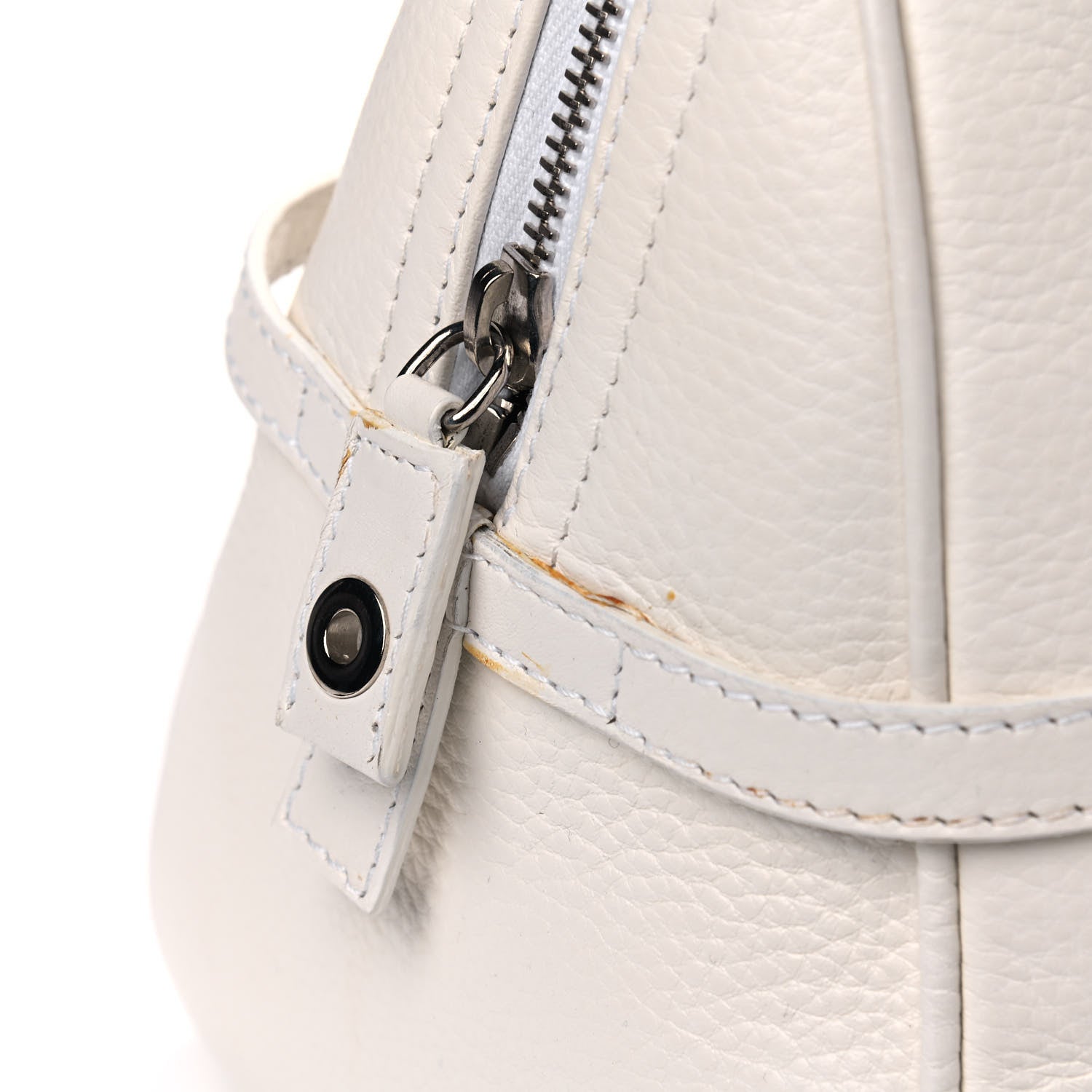 Christian Dior Calfskin Logo Charms Boston White 13 of 15