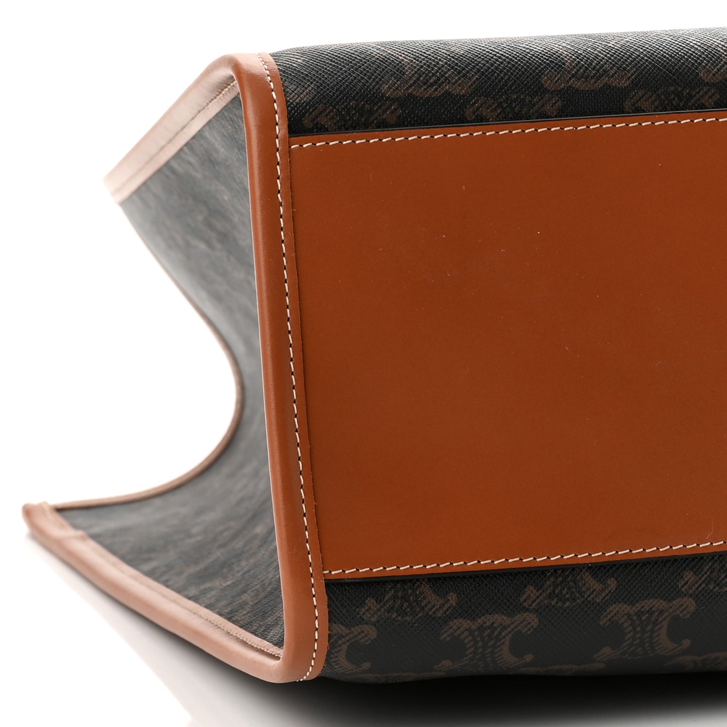 Triomphe Canvas Calfskin Horizontal Cabas Tan