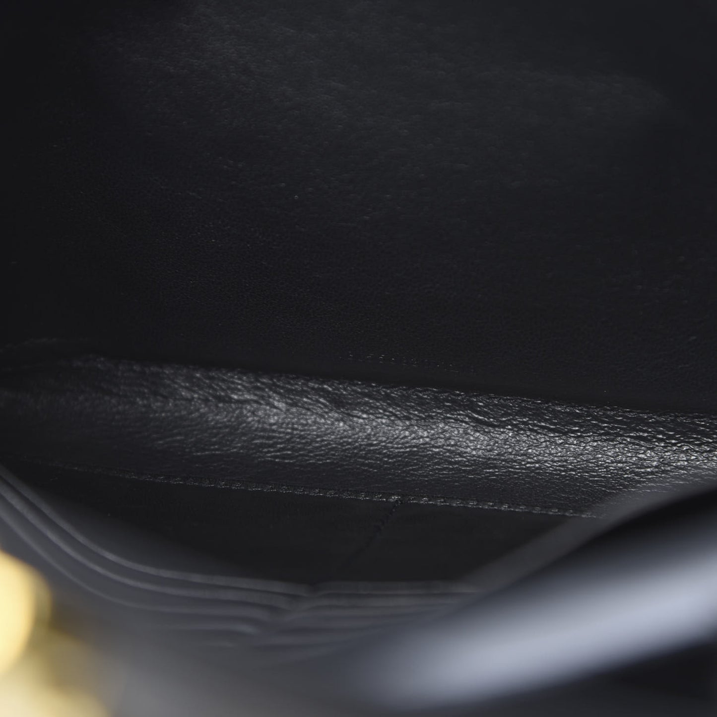 Lambskin Matelasse Chevron Monogram Sulpice Chain Wallet Black