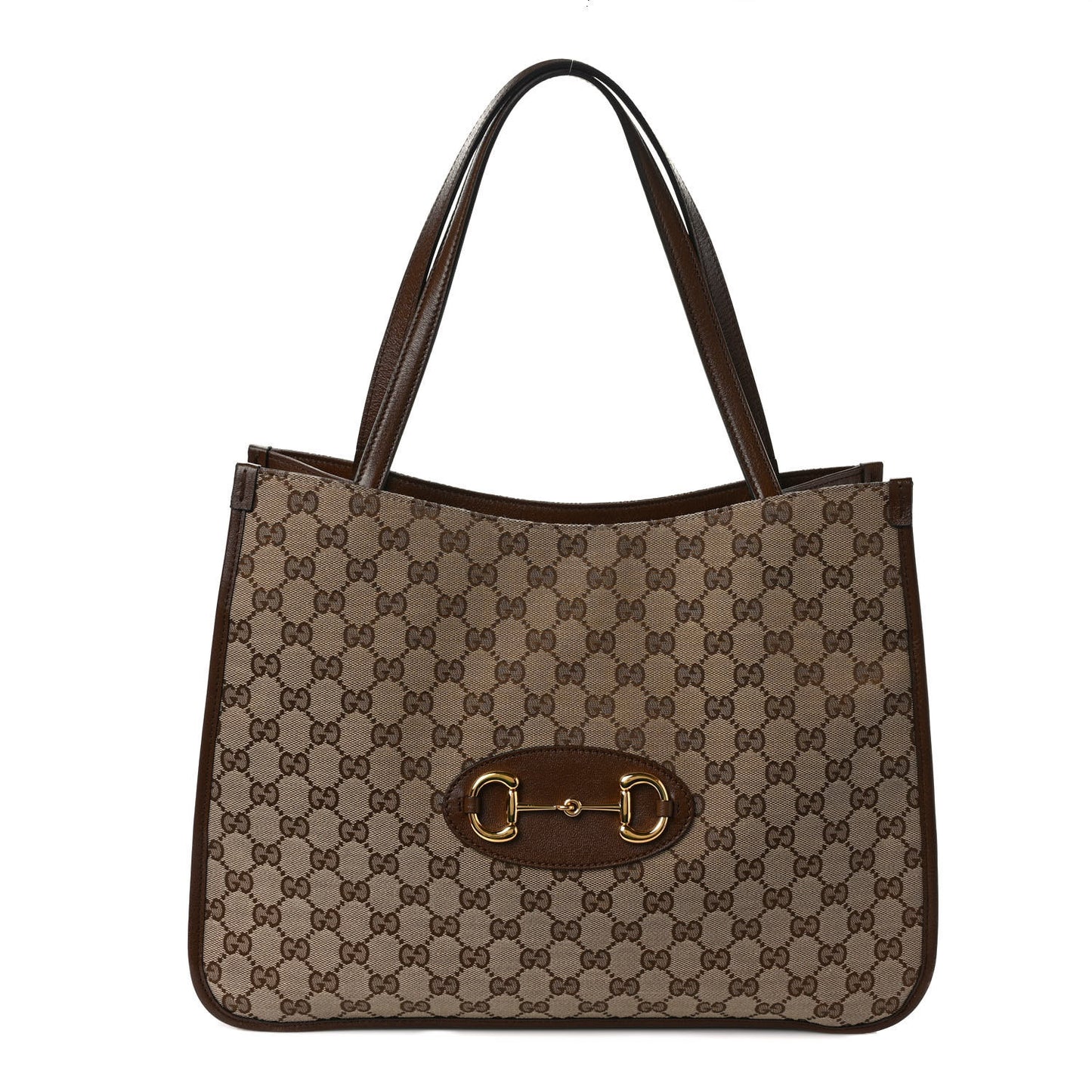 Monogram Horsebit 1955 Tote Bag Beige Brown Sugar