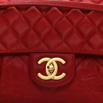 Chanel Iridescent Calfskin Large Chic Quilt Flap Red 8 of 12