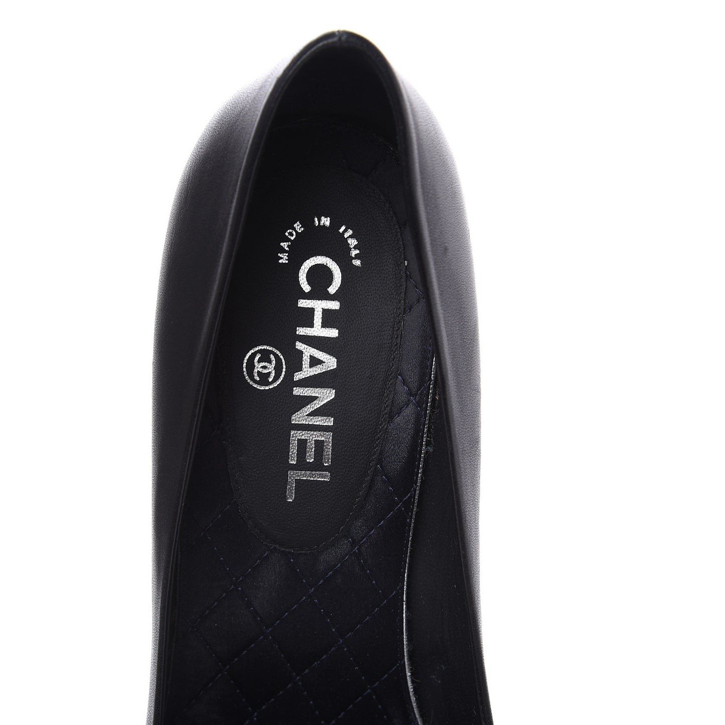 Lambskin Crystal CC Pumps 41.5 Black