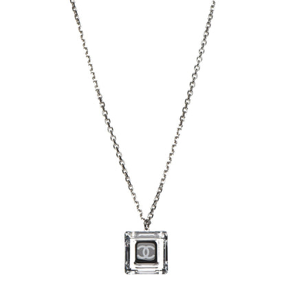 Chanel Crystal CC Square Pendant Necklace 1 of 6