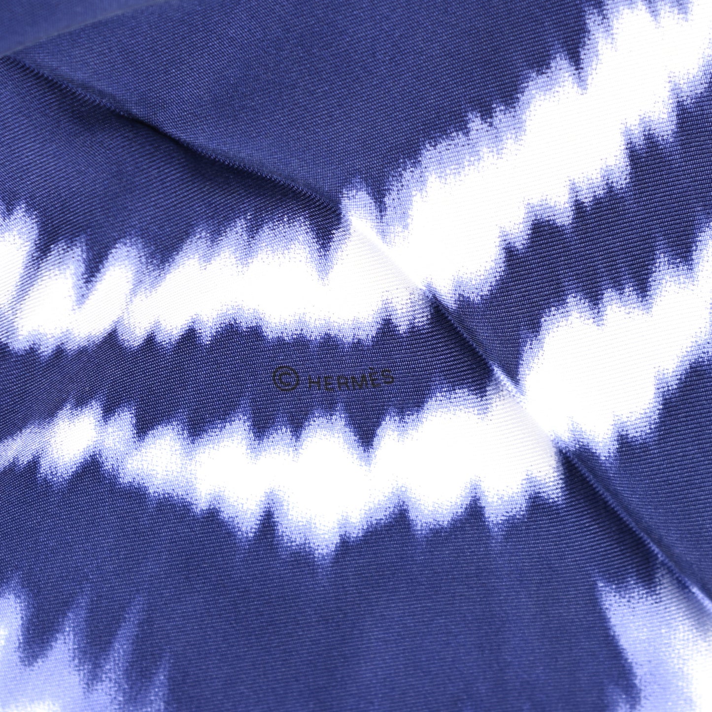 Silk Brides De Gala Wash Scarf 90 Marine White