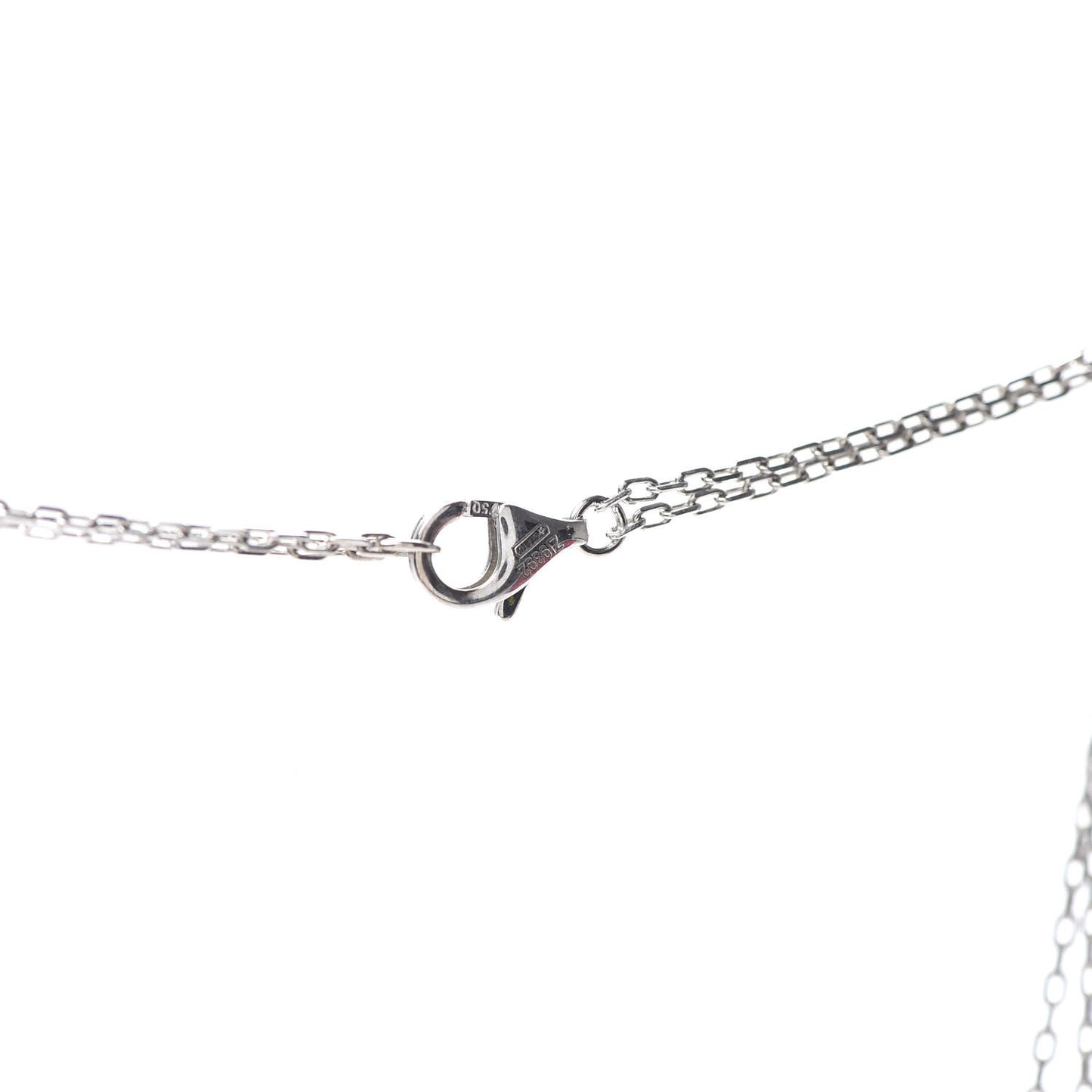 18K White Gold 2 Diamond LOVE Necklace