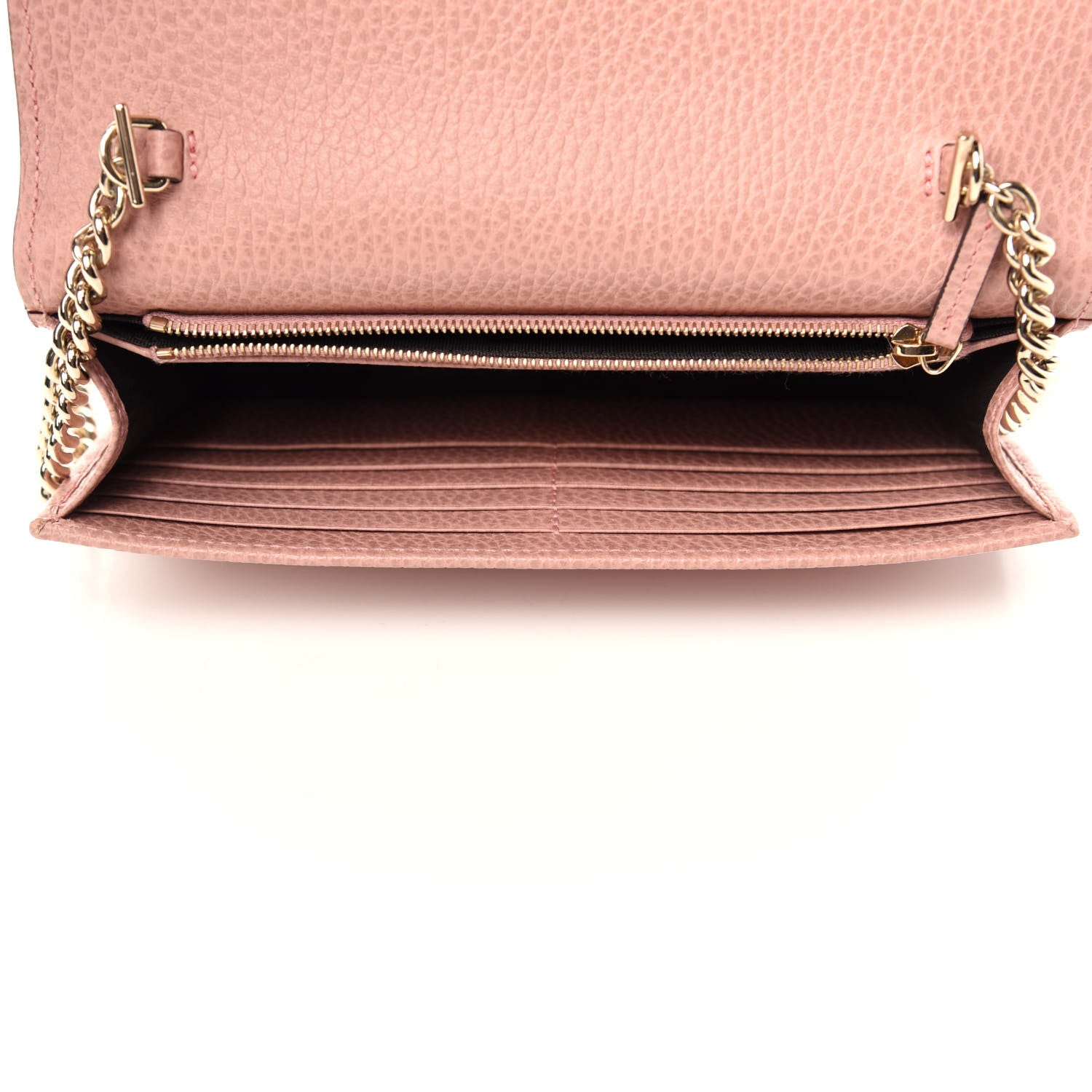 Gucci Dollar Calfskin Interlocking G Chain Wallet Soft Pink 5 of 10