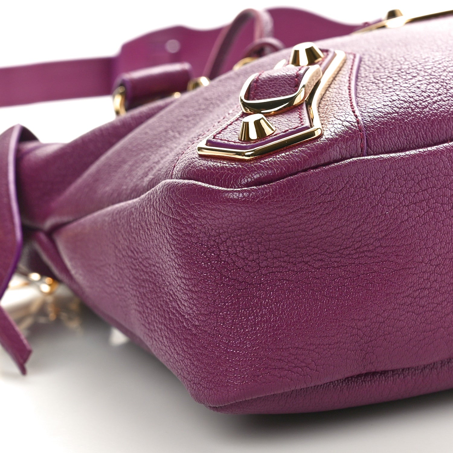 Balenciaga Chevre Gold Metallic Edge Hardware Town Violet Prune 10 of 12
