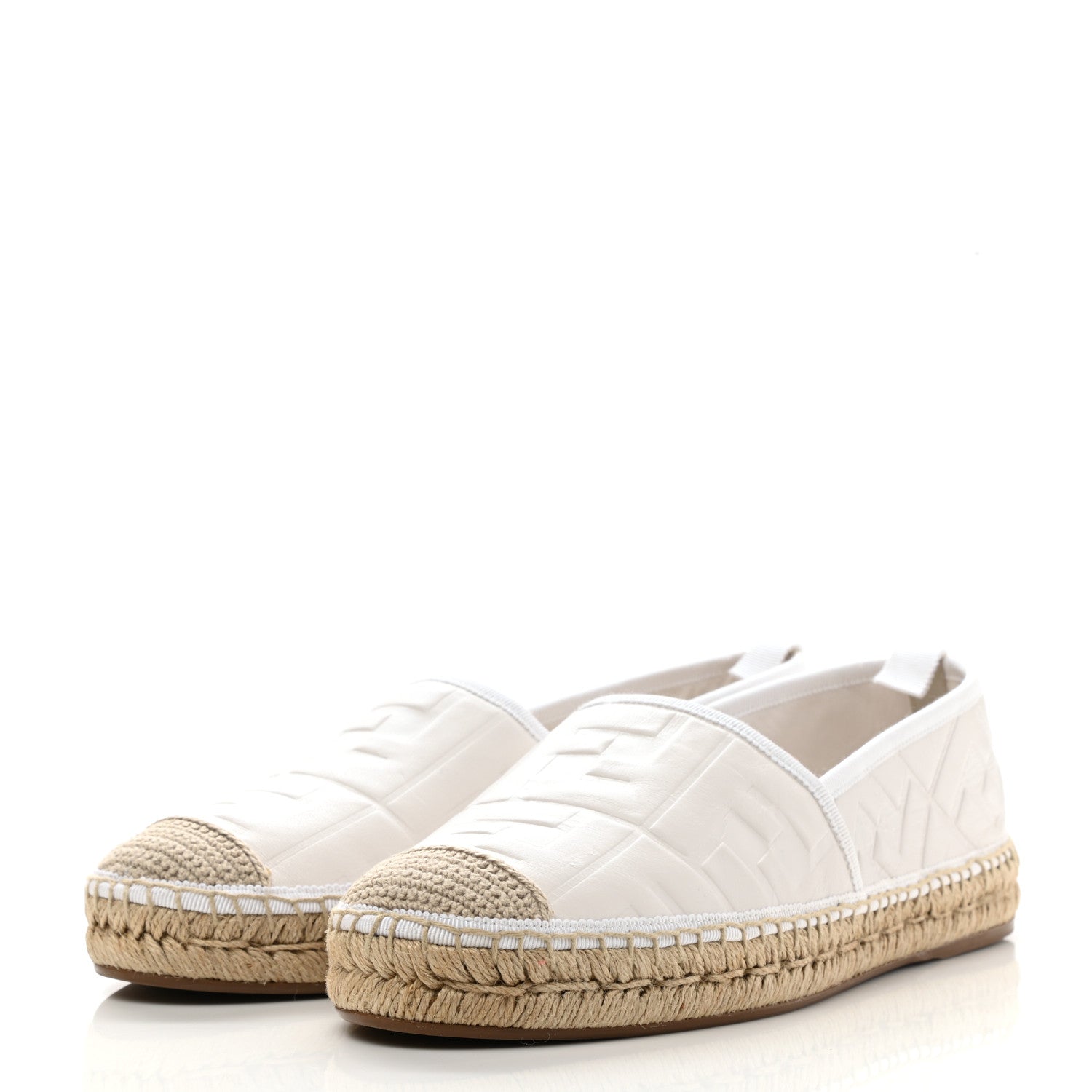 Fendi Nappa FF Embossed Espadrilles 41 Snow 3 of 12