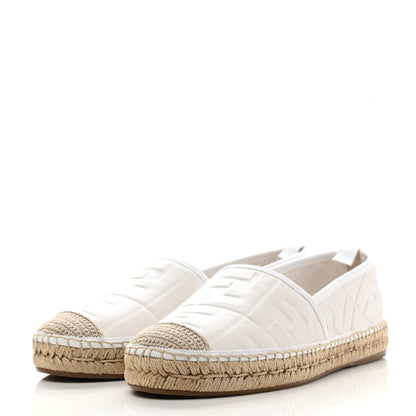 Fendi Nappa FF Embossed Espadrilles 41 Snow 3 of 12