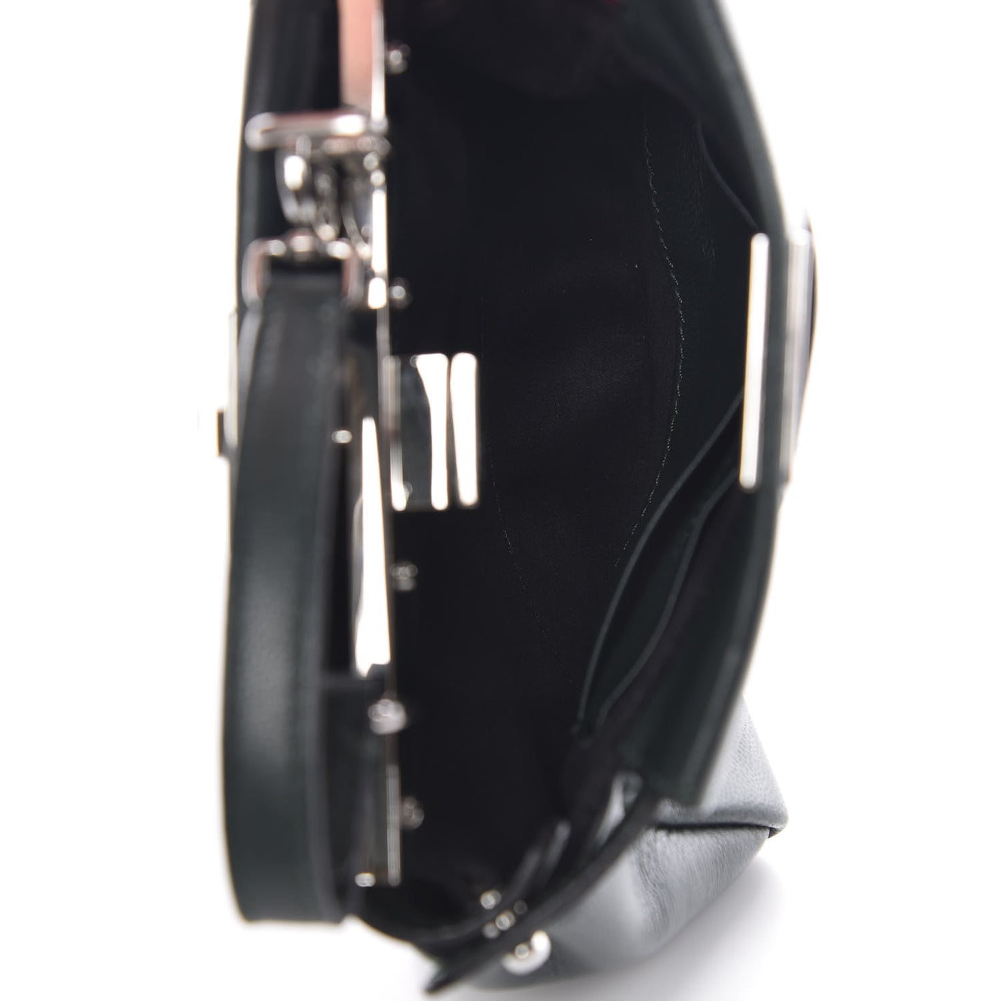 Shiny Nappa Micro Peekaboo Iconic Satchel Verde Prato
