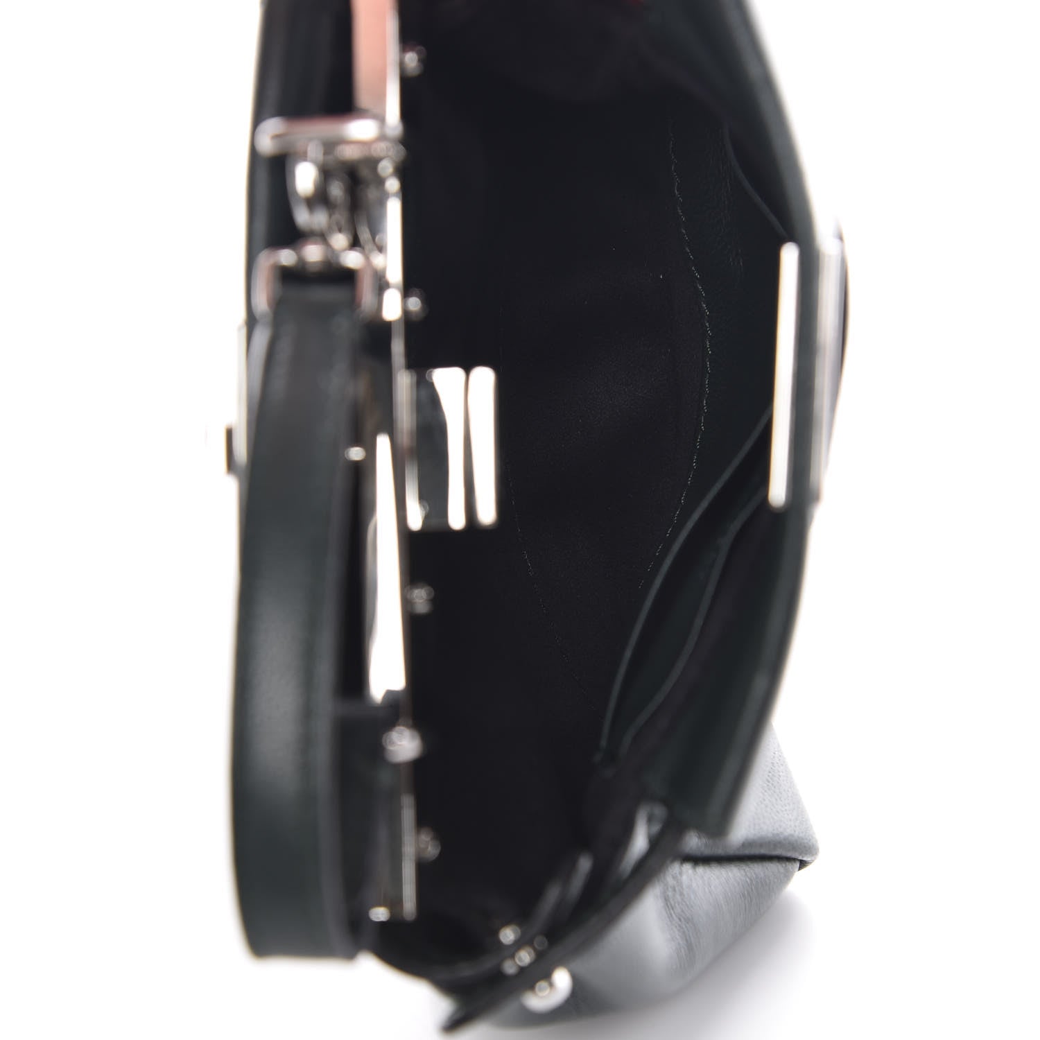 Fendi Shiny Nappa Micro Peekaboo Iconic Satchel Verde Prato 5 of 8