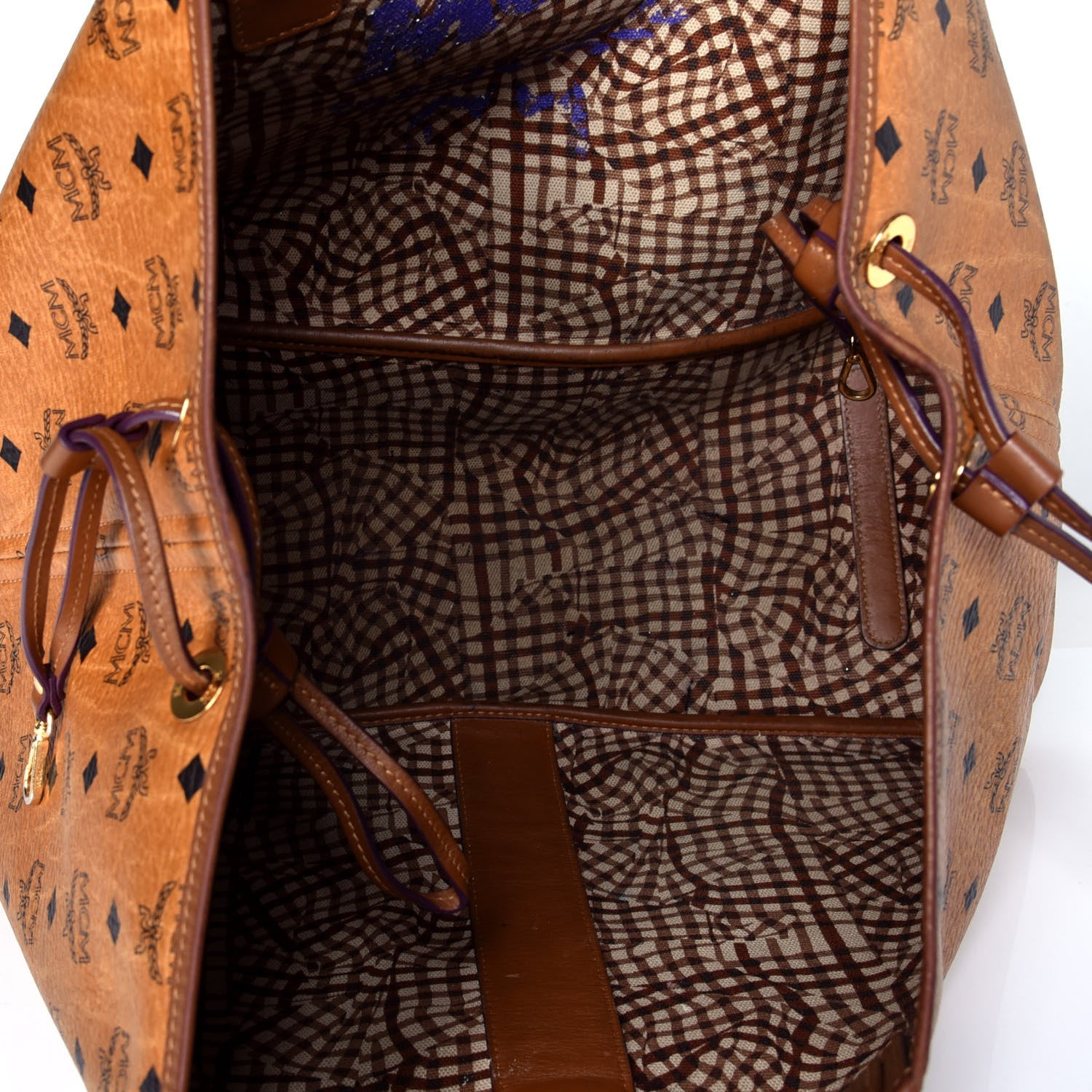 MCM Visetos Large Liz Reversible Shopper Tote Cognac 9 of 17
