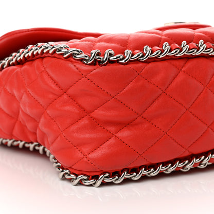 Chanel Washed Lambskin Quilted Maxi Chain Around Flap Red 9 of 15